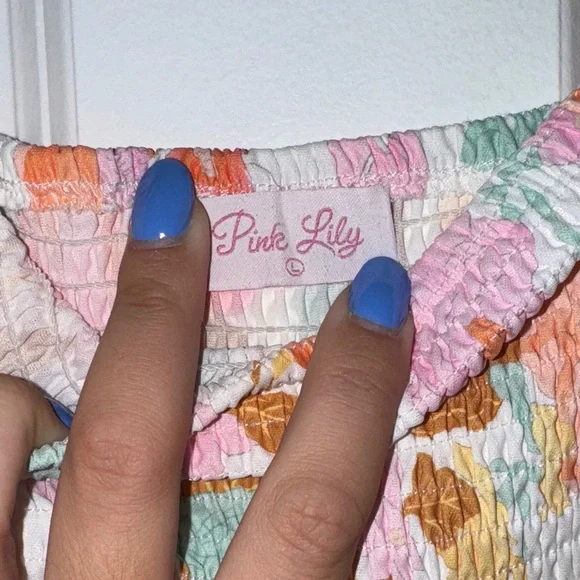 Pink Lily Multicolor Smocked Dress - Picture 2 of 3